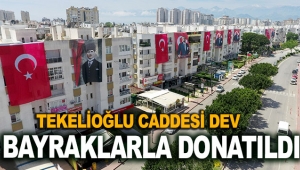 Cadde bayraklarla donatıldı