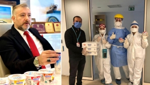 Sağlık çalışanlarına kefir dağıttılar