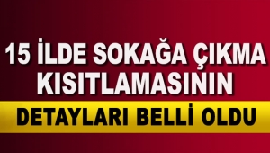 15 ilde sokağa çıkma kısıtlamasının detayları belli oldu