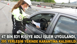 ''47 bin 831 kişiye adli işlem uygulandı, 395 yerleşim yerinde karantina kaldırıldı''