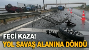 Kazada, yol savaş alanına döndü