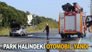 Park halindeki otomobil yandı