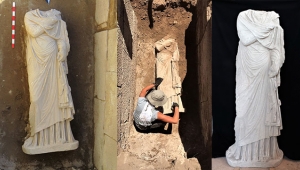 Patara'da bulunan heykel heyecan yarattı