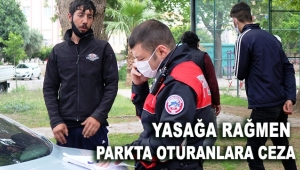 Yasağa rağmen parkta oturanlara ceza