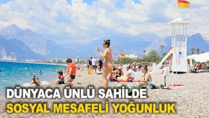 Dünyaca ünlü sahilde sosyal mesafeli yoğunluk