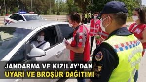 Jandarma ve Kızılay'dan uyarı ve broşür dağıtımı
