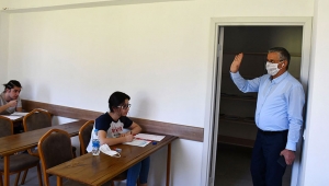 Kemer'de öğrencilere sınav provası