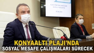 Konyaaltı Plajı'nda sosyal mesafe çalışmaları sürecek