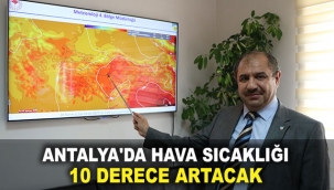 Antalya'da hava sıcaklığı 10 derece artacak