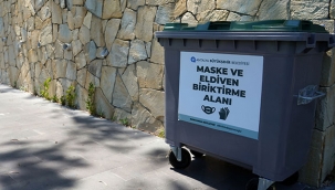 Atık maske ve eldivenler için gri konteyner