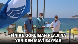 Finike Gökliman Plajı'na yeniden mavi bayrak