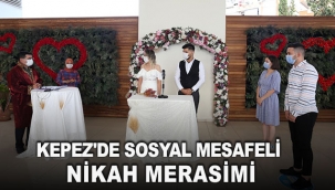 Kepez'de sosyal mesafeli nikah merasimi