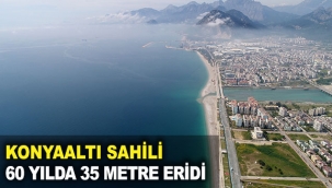 Konyaaltı Sahili 60 yılda 35 metre eridi, bir havluluk yer kaldı