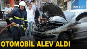 Otomobil çalıştırılırken alev aldı