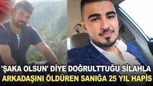 'Şaka olsun' diye doğrulttuğu silahla arkadaşını öldüren sanığa 25 yıl hapis
