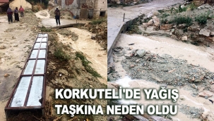 Korkuteli'de yağış taşkına neden oldu