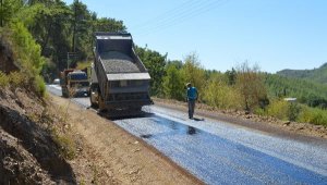 Alanya Çamlıca yolu asfaltlanıyor