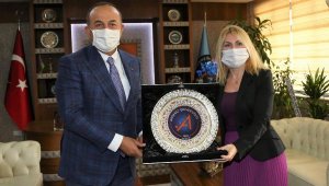 Bakan Çavuşoğlu'ndan Böcek'in tedavi gördüğü hastaneye ziyaret