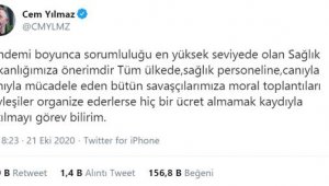 ATSO Başkanı Çetin'den Antalyalı sağlıkçılar için Cem Yılmaz'a davet