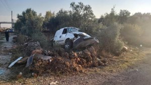 Aracıyla zeytin bahçesine uçtu