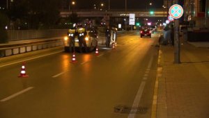 Konteynere çarpıp devrilen otomobilin sürücüsü alkollü çıktı