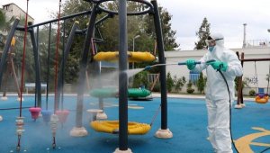 Park ve mesire alanları dezenfekte ediliyor