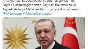 Afetten zarar gören çiftçiye 10 Milyon TL ödenek