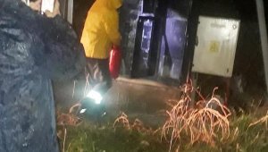Demre'de elektrik trafosu yandı
