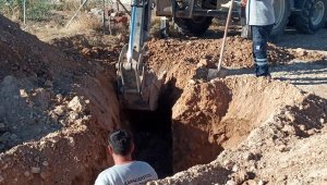 Korkuteli'nde yeni imar yolları üzerinde kanalizasyon çalışması