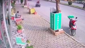 ATV'nin üzerine geldiğini son anda fark edip kurtuldu; o anlar kamerada