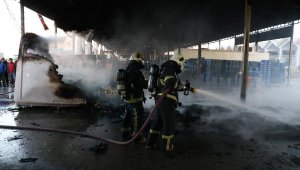 Toptancı Hali'ndeki yangın korkuttu