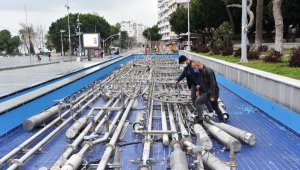 Antalya'da süs ve gösteri havuzunun 135 fıskiyesi çalındı
