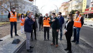 Başkan Tütüncü, Kafeler Caddesi'ndeki çalışmaları denetledi