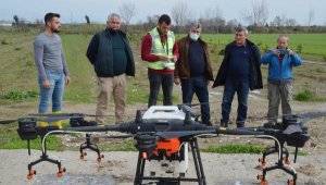 Ekili alanlarda drone ile ilaçlama