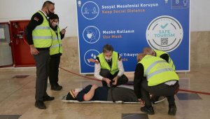 Havalimanında yangın tatbikatı