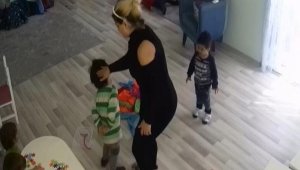 Alanya'da kreşte çocuklara şiddet görüntüleri