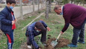 Korkuteli'de fidanlar toprakla buluştu