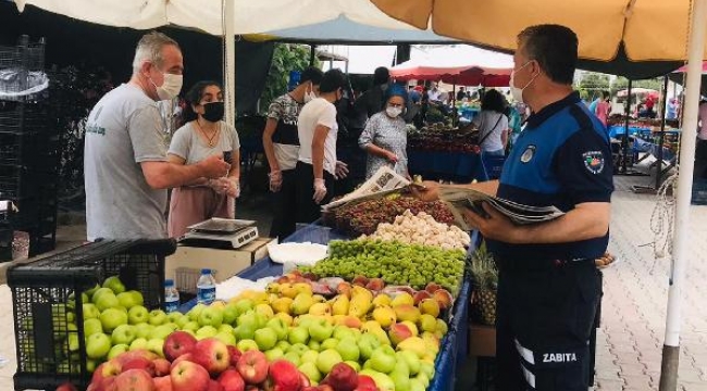 Kemer Belediyesi pazar yerlerinde önlemlerini aldı