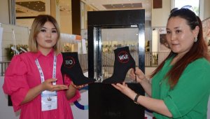 Ayakkabı Fuarı'nda 'No War' yazılı bot ilgi çekti