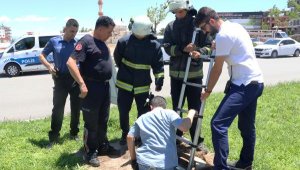 Kanalizasyonda hırsızlık şüphelisi aradılar