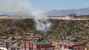 Çalılık ve ormanlık alanda çıkan yangın, güçlükle söndürüldü