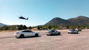 Jandarmadan helikopterli trafik uygulaması