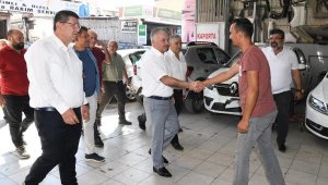 Vali Yazıcı, Eski Sanayi Sitesi'nde esnaflarla buluştu