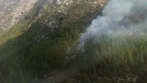 Kaş'ta orman yangını büyümeden söndürüldü