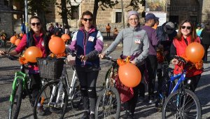 Kadına Şiddet'e karşı pedal çevirdiler