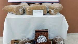 Otobüste kaçak tütün ele geçirildi