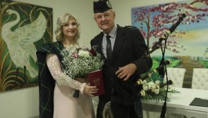 Büyükşehir'de İskoç etekli gaydalı nikah