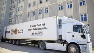 Alanya'ya gelen depremzedeler için yardım tırı oluşturuldu