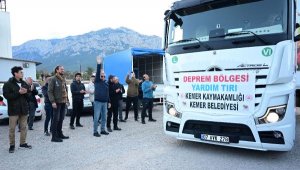 Kemer'den deprem bölgesine 6 yardım TIR'ı