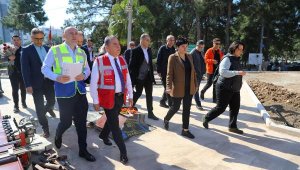 Başkan Böcek, Uncalı Kent Mezarlığı çalışmalarını yerinde inceledi